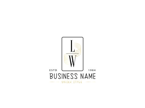 Letter LW Logo, Minimal lw logo icon design for wedding, fashion, apparel and clothing brand or all kind of use