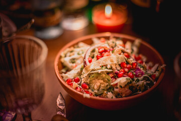 Traditional Georgian cuisine background. 