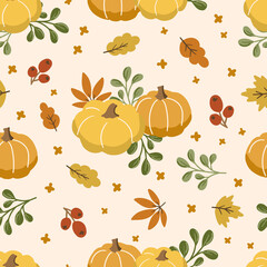 Seamless pattern with hand drawn vector clipart in scandinavian style. Digital paper, seamless background texture for textile, fabric, wallpaper