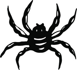 Spider. Hand drawn vector image
