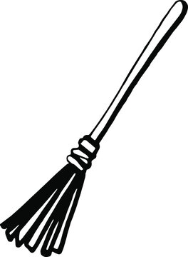 Broom. Hand drawn vector image