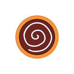 Cinnamon Roll logo. Cinnamon Roll cartoon vector. Cinnamon Roll on white background.