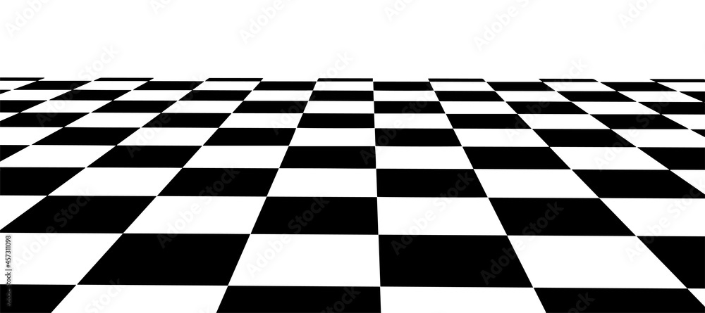 Poster floor in perspective with checkerboard texture. empty chess board. vector illustration.