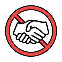 No handshake icon, vector illustration