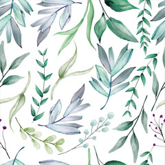beautiful succulent flower watercolor seamless pattern