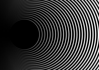 Black and white background. Abstract waves line stripes. Vector.