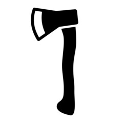 Simple editable black vector axe, tool, work concept icon isolated on white background