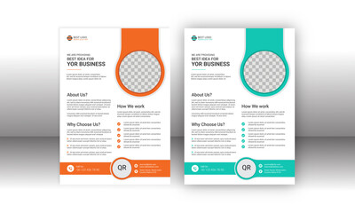Creative Flyer design for Corporate Business orange circle design for ads and promotions