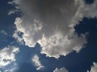White clouds in the blue sky panorama