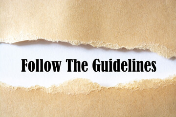 Follow The Guidelines word written under brown torn paper