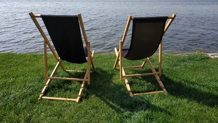 chairs on the grass