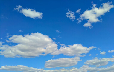 White clouds in the blue sky panorama