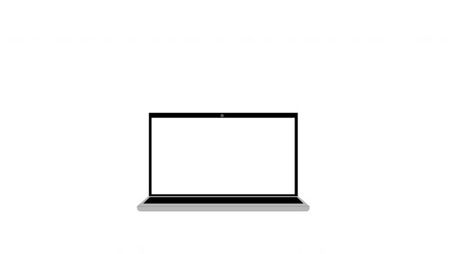 An animation of rocket been launch and out from laptop screen. Bussiness launch and marketing concept.
