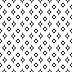 Seamless cute pattern with black stars or sparkles on white background.