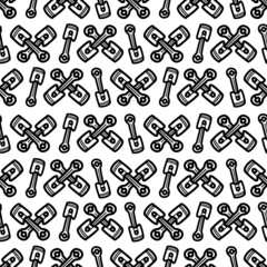 Seamless pattern with automotive equipment icons