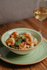 spaghetti with shrimp and mussels
