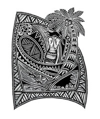 The Origin of the Coconut, Tongan Myth by William Furneaux - obrazy, fototapety, plakaty