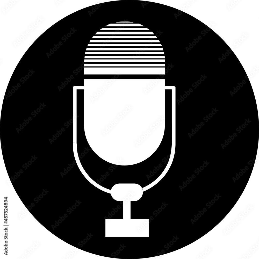 Aufkleber vector mic icon symbol in circle vector illustration...eps