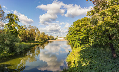 Pond of the Grand Cascade near the Catherine Palace in St. Petersburg