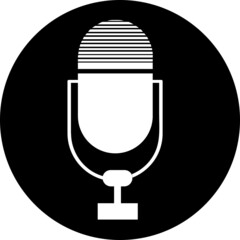 vector mic icon symbol in circle vector illustration...eps