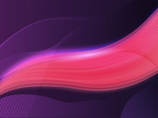 Abstract Blend Wave Background In Pink And Purple Color.