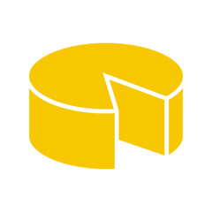Round cheese wheel vector icon