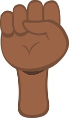 Vector illustration of a hand with a closed fist in brown color