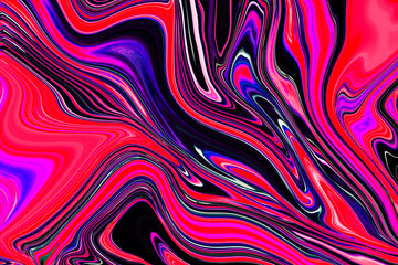 Modern colorful liquid art background. Wave color Liquid shape. Black, Pink, Red and Purple colours. Abstract design, Flow Backgound