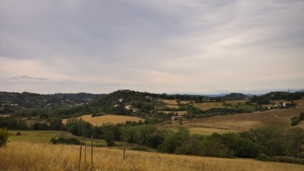 The view of a hilly landscape typical of the Tuscan countryside (Tuscany, Italy, Europe)