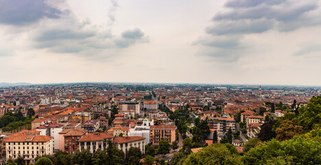 Fototapeta premium Aerial view of Bergamo