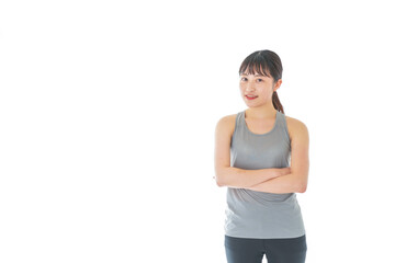 スポーツウェアを着た若い女性