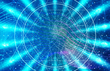 Abstract geometry background with rays of light