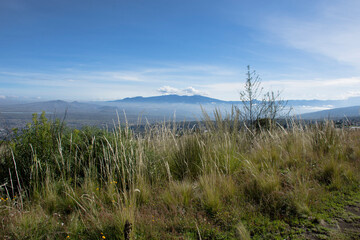 Vista de los volcanes y el valle de méxico
