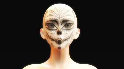 Artistic 3D Illustration of a Face
