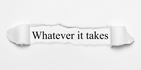 Whatever it takes 