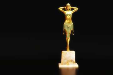 Artistic 3D Illustration of a Statuette