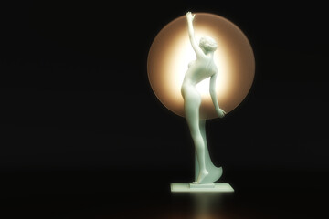 Artistic 3D Illustration of a Statuette - 457331438