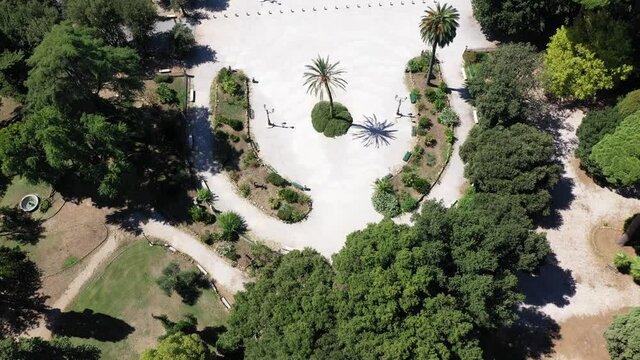 Aerial drone footage view of POPOLO square piazza del popolo Rome Italy no video editing
