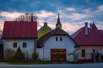 Fototapeta na wymiar Church in the village of Slovenske Pravno, Slovakia.