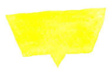 watercolor speech bubble yellow, speech bubble square for sticker clip art, (chat dialog, talk, speak and message concept)