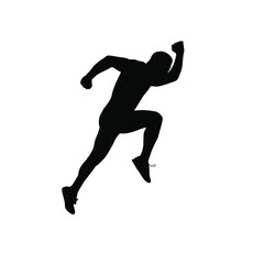Fototapeta na wymiar Running man in silhouette illustration 