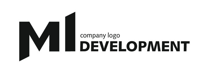 MI development company logo. Concept logotype for businnes. Logos. 
