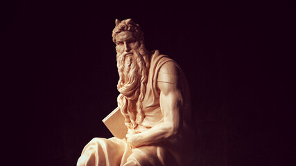 Moses Renaissance Italian Art Sculpture 3d illustration render © paul