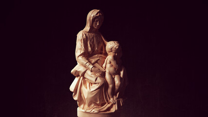 Naklejka premium Madonna of Bruges with Child Jesus Art Sculpture 3d illustration render