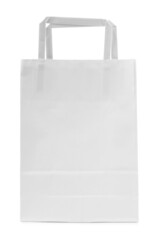 Empty shopping paper bag isolated on white