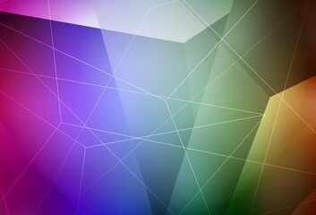 Obraz premium Dark Multicolor vector background with polygonal style.
