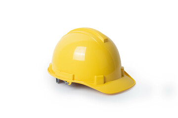 Fototapeta premium Industrial workers or construction site safety equipment.Yellow safety helmet isolated on white background
