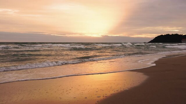 Beautiful sea beach at sunset, Luxury island paradise concept tourism travel on summer holiday.