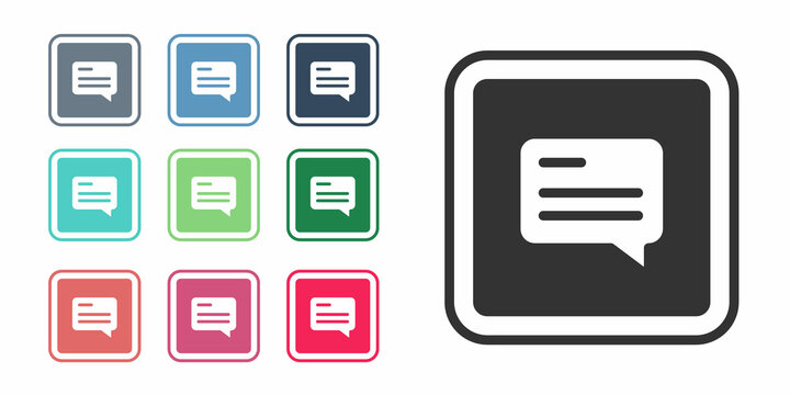 Black Video with subtitles icon isolated on white background. Set icons colorful. Vector