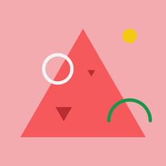 Obraz premium Abstract avocado wall art. Retro geometric bauhaus.